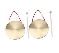 KAILIKETIY 2sets Gongs Rame Per Musica Cymbali Mano Ottone Con Bacchetta Strumento Musicale Per Sviluppo Creativo e Ritmo Nei Per Feste e Concerti