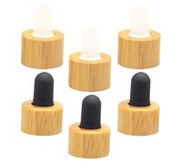 KAILIKETIY 6 Pezzi Coperchi Contagocce per Bottiglie di Olio Essenziale, Plastico e Bambù, Controllo Preciso Dell'olio e Prevenzione Perdite, per Oli Essenziali e Artigianato DIY