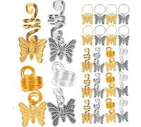 KAILIKETIY Accessori per Chioma a Forma di Farfalla Buona Resistenza 60 Pezzi per Compleanno e Natale in Metallo Riutilizzabili per Trecce Africane per Donna