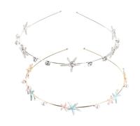 KAILIKETIY Accessori per Chioma Eleganti e Delicati in Strass e Lega, 2 Pezzi Cerchietto per Chioma Design a Stella Marina per Serate e Anniversari