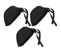 KAILIKETIY Cappello da Cucina Regolabile Nero 3 Pezzi Design Semplice e Pelle-friendly per Lavoro e Vita Quotidiana di Cuoche e Donne