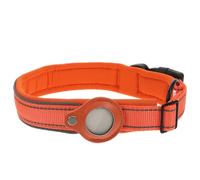 KAILIKETIY Collare Protettivo per Cani con Fissaggio Compatibile con Airtags Custodia Protettiva Arancione per Cani di Piccola e Media Accessorio Antismarrimento e Localizzatore Cane