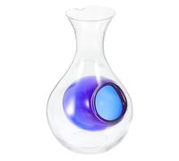 KAILIKETIY Decanter per Vino in Vetro Trasparente 400ml con Spazio per Ghiaccio, Brocca per Liquori e Whisky, Distributore per Uso Domestico e Decorazione Cucina Blu