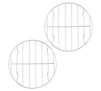 KAILIKETIY Griglia per Costine al Barbecue in Acciaio Inossidabile 22 Cm, Supporto Pratico per Arrosti e Pollo, Accessorio Resistente al Calore per Grigliate Familiari, Set da 2 Pezzi