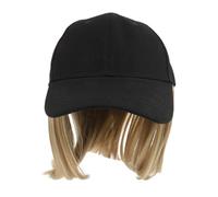 KAILIKETIY parasole parrucche dritte cappello con i attaccati cappelli cuffia per parrucca per lunghi cappello di finti Filo ad alta temperatura Yellow