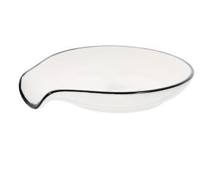 KAILIKETIY Portacucchiaio da Cucina in Materiale Ceramico Beige Design Rustico Semplice, Poggiamestolo Funzionale per Evitare Rotolamento e Utilizzabile come Piattino per Salse