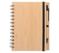 KAILIKETIY Quaderno a Spirale Taccuino Portatile e Versatile con Copertina in Bambù Beige per Note e Journaling per Lavoro e Viaggio