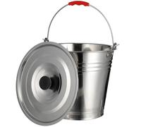 KAILIKETIY Secchio in Acciaio Inox con Coperchio e Manico Stabile, Grande Capacità Multiuso per Casa e Pascolo, Contenitore Pratico per Acqua