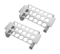 KAILIKETIY Set 2 Pezzi Graticola in Acciaio Inossidabile Argento 18 Fori per Jalapeno, Leggero e Cuoce Uniformemente, per Barbecue da Giardino All'aperto