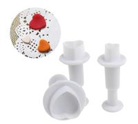 KAILIKETIY Set 3 Pezzi Formine a Cuore Stantuffo in Plastica Antiaderente per Pasta di Zucchero e Argilla da Modellare, Utensili per Decorazione Dolci e Torte