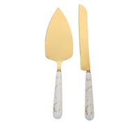 KAILIKETIY Set da 2 Spatole per Torta in Acciaio Inox e Ceramica, Pala Triangolare Portatile Lama Seghettata per Dolci, Tagliapasta Resistente per Cucina e Dessert