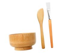 KAILIKETIY Set per Maschere Viso in Legno con Ciotola per Miscelazione, Spatola e Pennello Delicato, Accessori per Cura Pelle Fai da Te a Casa, Riutilizzabili e Facili da Pulire