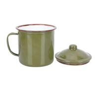 KAILIKETIY Smaltata Superficie Liscia e Resistente Grande Capacità Verde Retrò con Coperchio per Bere Tè e Cappuccino