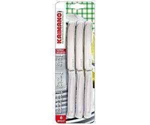 Kaimano ACC0556 Coltelli da Tavola, Plastica, Bianco, 26 x 7 x 2 cm, 6 Unità