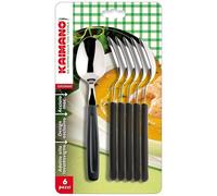 Kaimano Cucchiai da Tavola Dinamik Neri Set 6 Pezzi Acciaio Inox Originali
