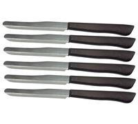 Kaimano Kapital, set 6 coltelli marrone lama metà seghetto, manico plastica prodotto in Italia