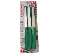 Kaimano KDN021506V 6 Coltelli Tavola Dinamik Lama Dentata Verde
