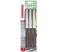 Kaimano KDN041406L Dinamik Coltelli da Tavola Mezza Serrazione, Acciaio Inossidabile, Marrone, Taglia Unica, 6 unità