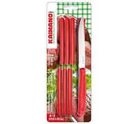 Kaimano KDN041809R Dinamik Coltelli Bistecca, Acciaio Inossidabile, Rosso, 28x10x2 cm, 9 unità