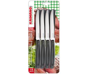 KAIMANO KDN041812N COLTELLI BISTECCA DINAMIK ACCIAIO INOSSIDABILE NERI 12 UNITA