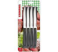 Kaimano KDN041812N Dinamik Coltelli Bistecca, Acciaio Inossidabile, Nero, 12 unità