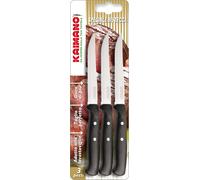 Kaimano KPM031403N Premium Coltelli Bistecca, Metallo, Nero, 3 unità