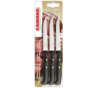 Kaimano KPM031403N Premium Coltelli Bistecca, Metallo, Nero, 3 unità