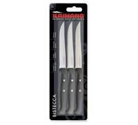 Kaimano Set coltelli bistecca Inox 3 pz lama denti fini PREMIUM Nero 1023378
