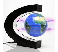 KAIMC Globo Magnetico Levitante con Mappa del Mondo, Luce LED con Telaio Luminoso e Controllo Touch, Mappamondo Rotante Antigravità da Scrivania per Ufficio, Studio e Casa