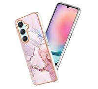 Kainevy Cover per Samsung A14 Antiurto Rigida Colorate Effetto Marmo [Supporto Ricarica Wireless], Sottile per Samsung Galaxy A14 Cover Trasparente Silicone Elegante Belle Case per Donne (Rosa)