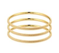 Kainier Bracciale da donna in acciaio inox placcato oro 14 carati, 3 mm, lucido, impilabile, sottile, rotondo, ovale, solido e lucido, il miglior regalo per l'amore