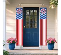 kaiolbly Decorazioni patriottiche per il 4 luglio Decorazioni patriottiche da appendere all'aperto Bandiera americana Banner Rosso Bianco Blu Decorazioni per Memorial Day Giorno dell'Indipendenza