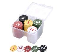 kaiop Fiche Da Poker Numerate - 100 Pezzi Forniture Di Gioco Numerate Con Custodia | Fiche Da Poker In Blocco,Per Viaggio Serate Tornei Feste Vacanze Compleanni Uffici Raduni Familiari Amici