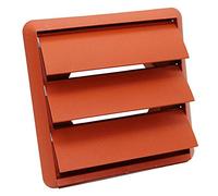 Kair Air Vent Gravity Grille with Non-Return Shutter Flaps - 100mm Round Spigot - Terracotta - SYS-100 - DUCVKC243-TC by Kair