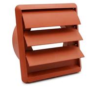 Kair Air Vent Gravity Grille with Non-Return Shutter Flaps - 6 inch / 150mm Round Spigot - Terracotta - SYS-150 - DUCVKC292-TC by Kair