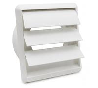 Kair Gravity Grille Air Vent with Non-Return Shutter Flaps - 4 inch / 100mm Round Spigot - White - SYS-100 - DUCVKC243 by Kair