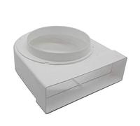 Kair SYS-150-DUCVKC5626 - Raccordo per cappa ventilatore da rettangolare a rotondo, maschio, 204 x 60 mm, angolo di 90 gradi, a forma di curva