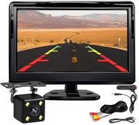 Kairiyard 5" HD LCD Car Monitor con telecamera di retromarcia per auto, impermeabile per visione notturna Kit telecamera di retromarcia per autobus/camion/furgone/camper
