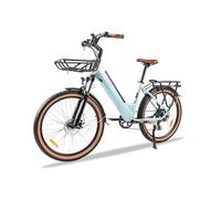 KAISDA Bici Elettrica 26 Pollici, Bicicletta Elettrica City Ebike per Adulti Uomo e Donna con Cesto - 36V 16Ah Batteria Rimovibile, 250W 45NM Motore, 7 Velocità, 25km/h 65km Autonomia, LCD Display