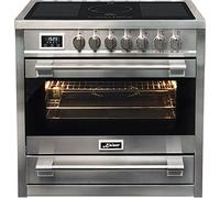 Kaiser 93691 IR, fornello elettrico a induzione, 90 cm, Kaiser Empire con piano cottura a induzione, 5 zone di cottura, 8 forni elettrici multifunzionali, autopulenti, 115 l