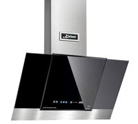 Kaiser at 8438 F Eco Esclusiva Cappa Aspirante 80 cm Kopffrei con Parete in Acciaio Inox, Vetro Nero, Motore da 910 m³/h, TouchControl a 3 Livelli, Display LED, Timer, Filtro a Carbone Attivo