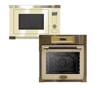 Kaiser EH 6726 ElfAD - Forno da incasso retrò, 80 l, Kaiser EM 2545 Elf AD da incasso, multifunzione, forno a microonde, vetro avorio, 25 l