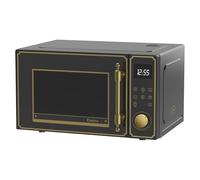 Kaiser Empire M 2530 Em Microonde Retro in Nero | 25L | Grill 1200W | Aria Calda 2200W | Comando FullTouch con Manopola | Frontale in Vetro | Maniglia della Porta in Vero Metallo Bronzo | 25 Funzioni