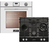 Kaiser - Forno a gas EG 6374 W + KCG 6394, forno da incasso 60 cm, colore: Bianco/Gas Forno / Piano cottura a gas 60 cm/Autark/Spiedino/Grill/Aria Calda/Autoropulente/Gas naturale/propano