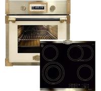 Kaiser Forno a pirolisi EH 6427 ElfAD + KCT 6385 Em", in vetro a pirolisi retrò da incasso, 73 l, colore elfebe, 60 cm, esclusivo piano cottura in vetroceramica High Light da 60 cm