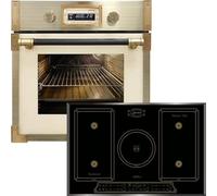 Kaiser Forno a pirolisi «EH 6427 ElfAD+KCT 7797 Em», forno a incasso a pirolisi, 73 l, vetro color elfebe, 60 cm, piano cottura a induzione 77 cm, zona libera, PowerBoost 4,3 KW