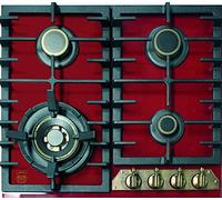 Kaiser KCG 6335 - Bruciatore Sabaf, bruciatore a gas,4 forni,4 bruciatori Sabaf,4 zone,chiusura automatica,valvole di sicurezza, vetroceramica, incasso, 60 cm, wok da 3,8 kW, colore Bordeaux,piano gas