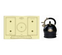 Kaiser Piano cottura a induzione, 77 cm, zona libera, PowerBoost 4,3 kW, Barbecue e Teppan Yakin+WK 2000 Em Retro Bollitore di controllo LED 2 L 1800 W Rotazione