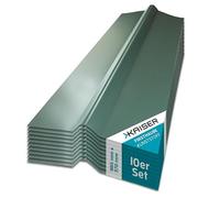 KAISER plastic® Cappa di colmo verde, copertura per tetto, tetto ondulato, in plastica, pannelli per tetti resistenti agli agenti atmosferici, tettoia, trapezio e sinusoidale 76/18 - 37 x 98,5 cm, 10