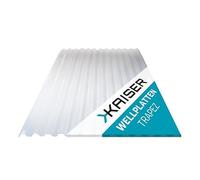 Kaiser plastic® Piastra ondulata trapezoidale liscia e trasparente | 90 x 300 cm | trapezio 76/18-1 mm di spessore | Made in Germany | 5 pezzi